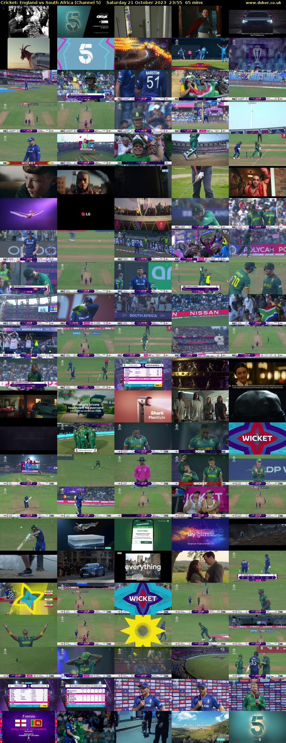 Cricket: England vs South Africa (Channel 5) Saturday 21 October 2023 23:55 - 01:00