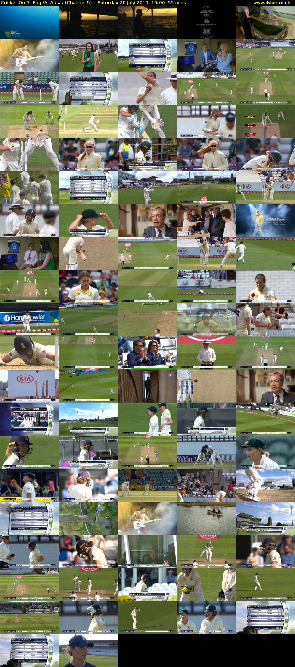 Cricket On 5: Eng Vs Aus... (Channel 5) Saturday 20 July 2019 19:00 - 19:55