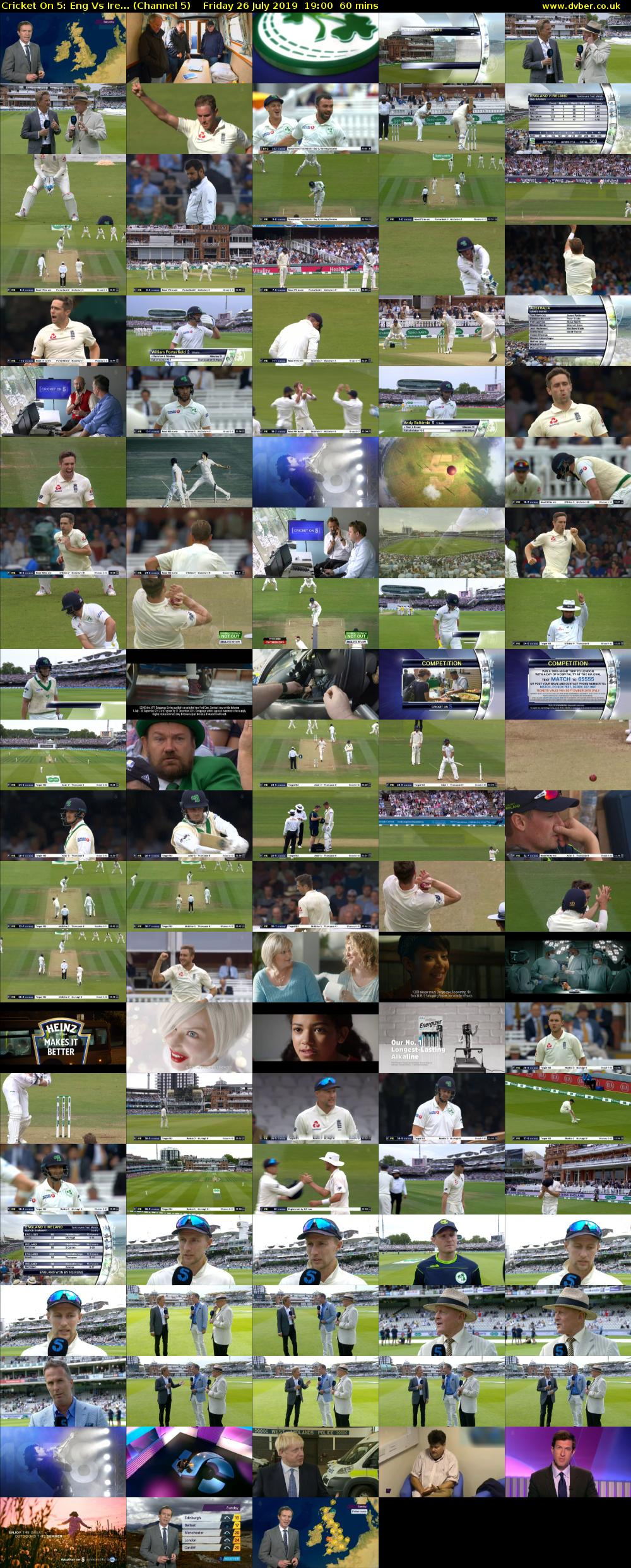 Cricket On 5: Eng Vs Ire... (Channel 5) Friday 26 July 2019 19:00 - 20:00