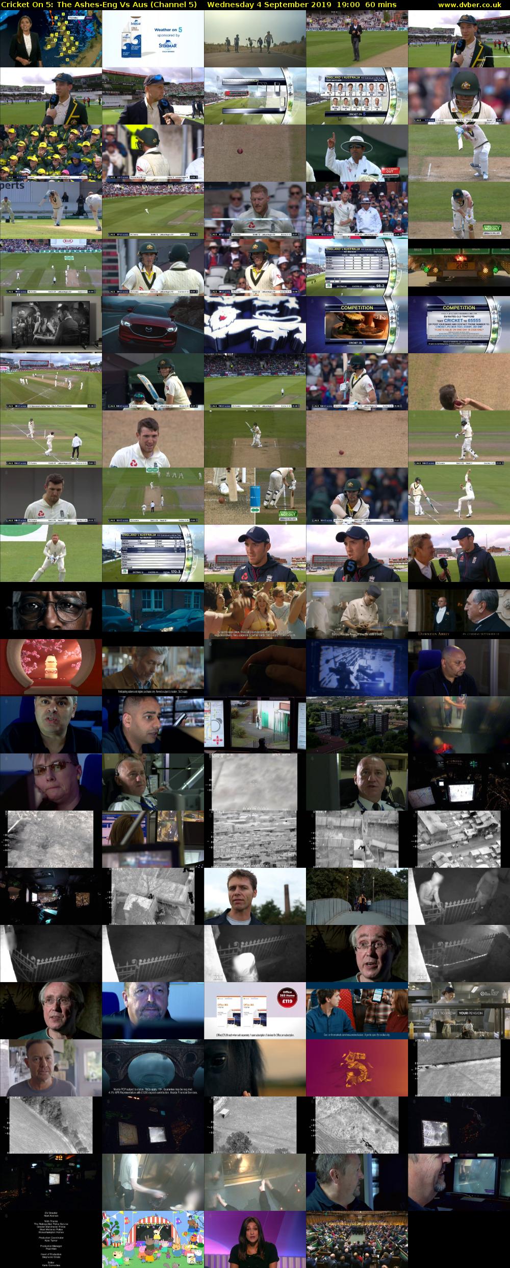 Cricket On 5: The Ashes-Eng Vs Aus (Channel 5) Wednesday 4 September 2019 19:00 - 20:00