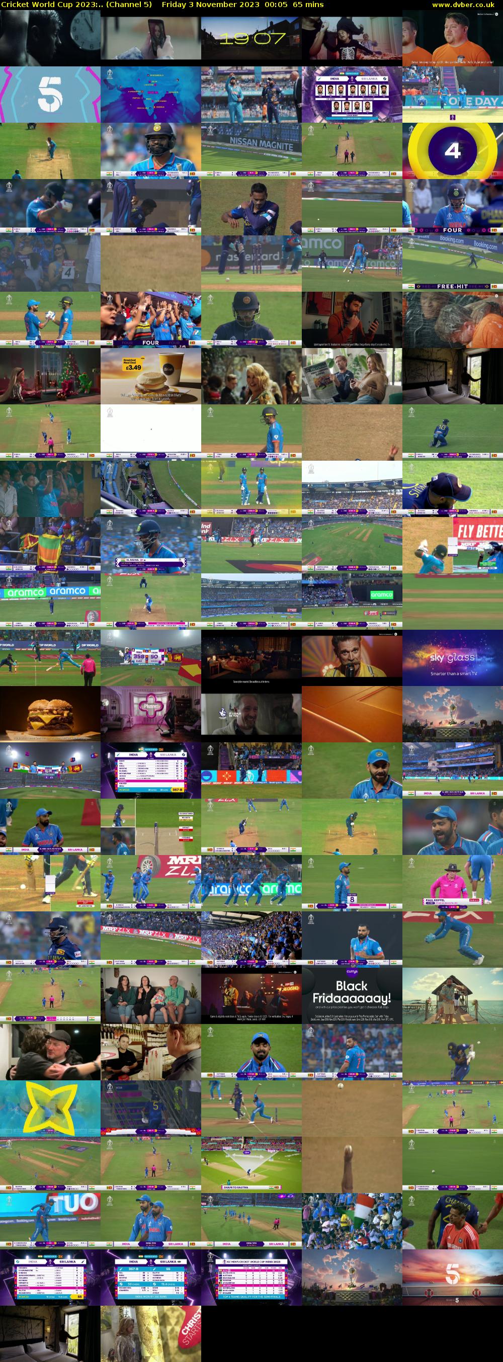 Cricket World Cup 2023:.. (Channel 5) Friday 3 November 2023 00:05 - 01:10