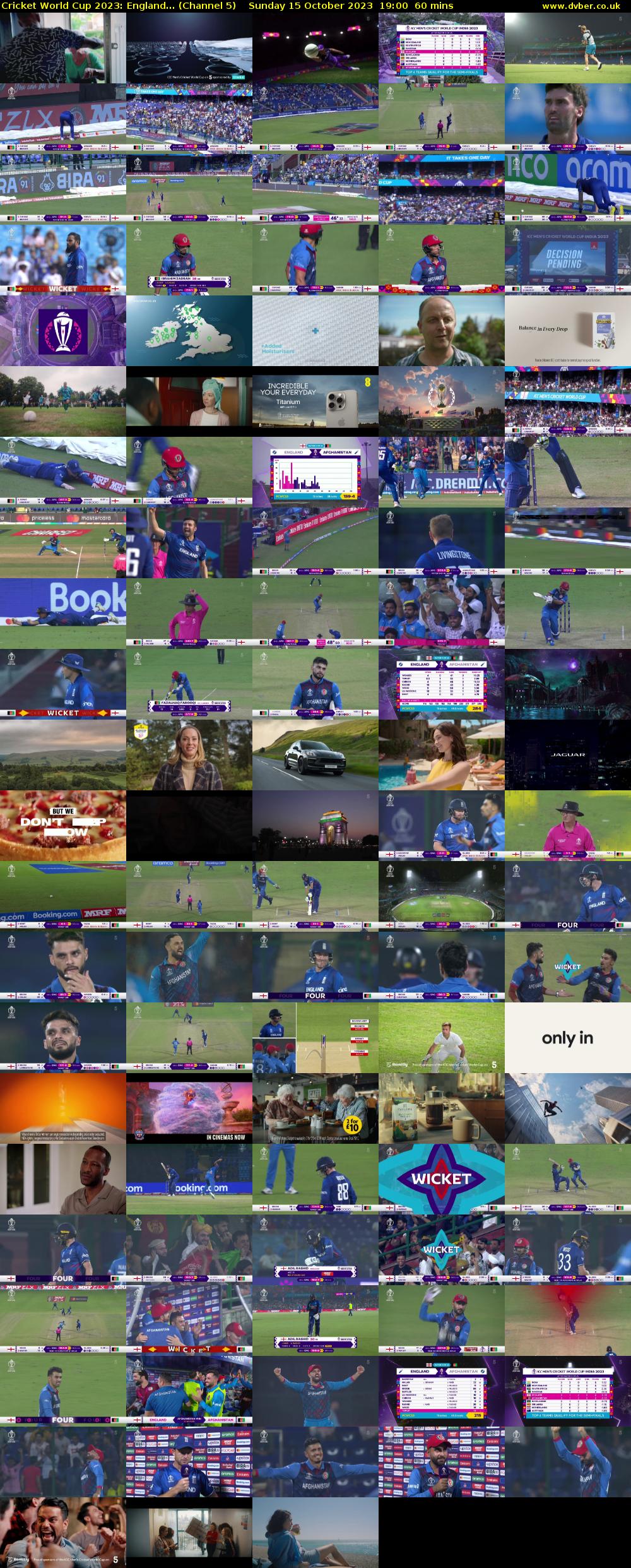 Cricket World Cup 2023: England... (Channel 5) Sunday 15 October 2023 19:00 - 20:00