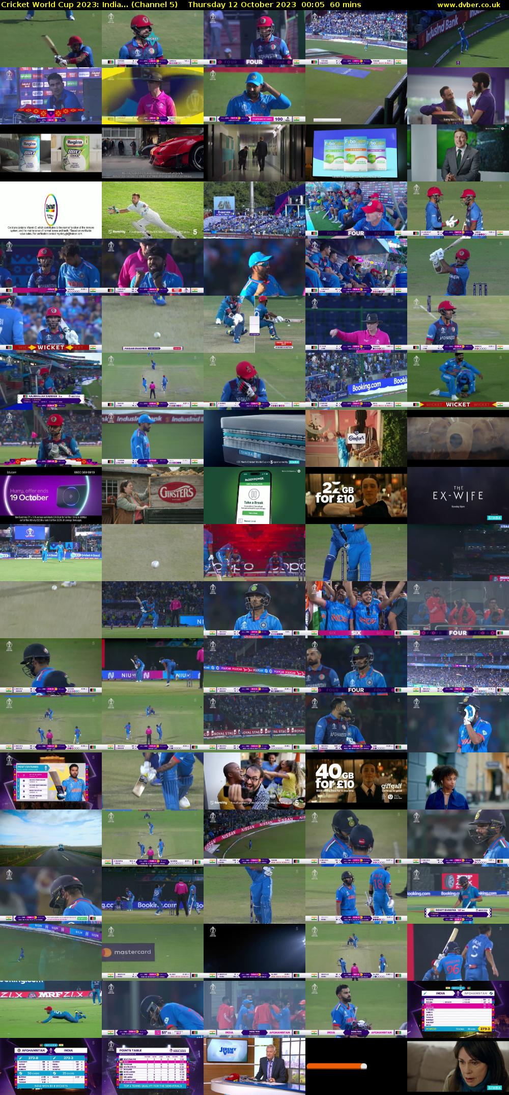Cricket World Cup 2023: India... (Channel 5) Thursday 12 October 2023 00:05 - 01:05
