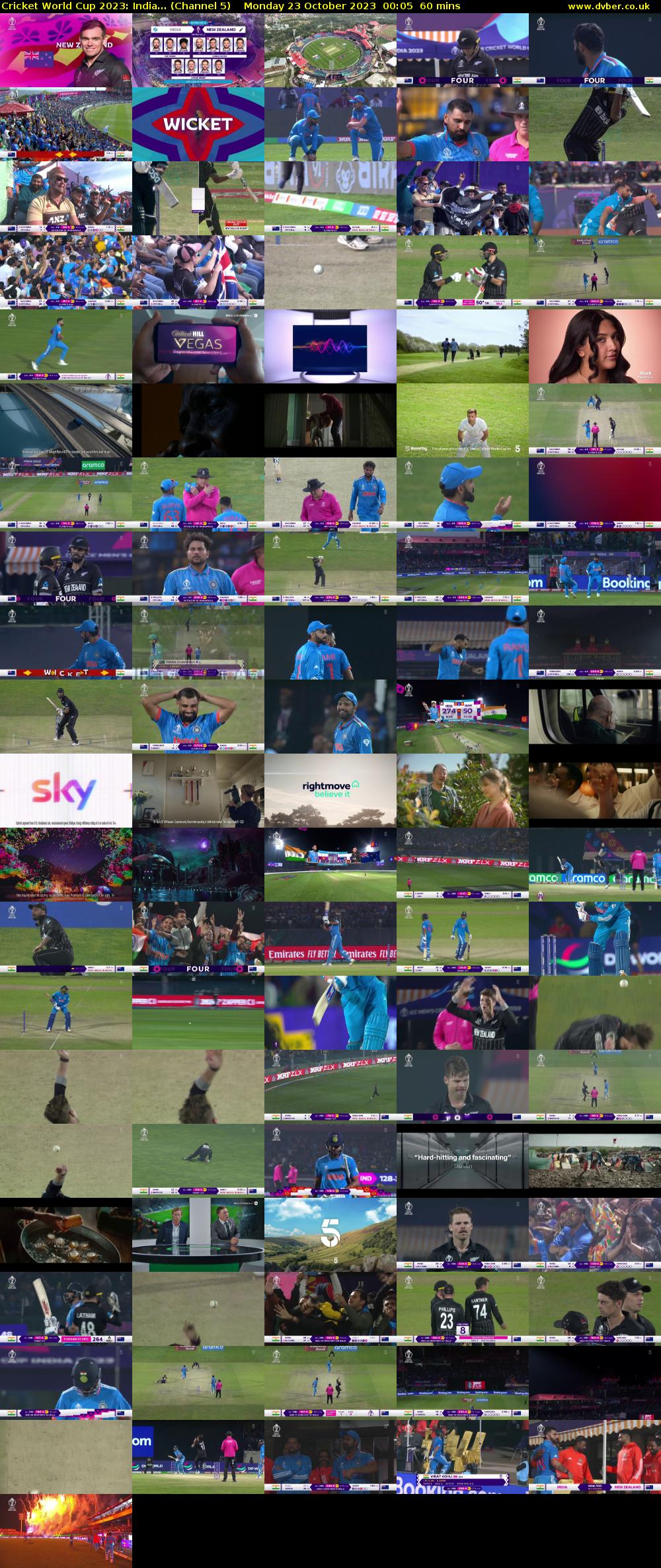 Cricket World Cup 2023: India... (Channel 5) Monday 23 October 2023 00:05 - 01:05