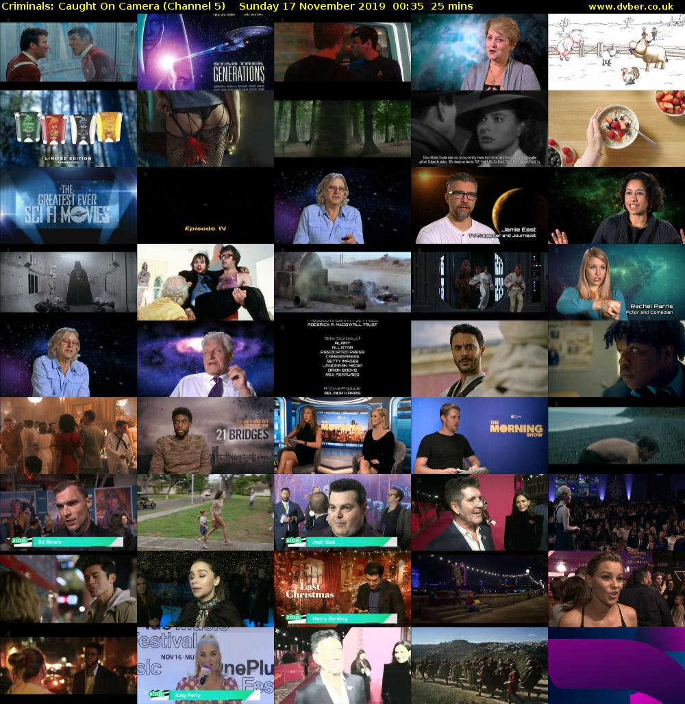Criminals: Caught On Camera (Channel 5) Sunday 17 November 2019 00:35 - 01:00