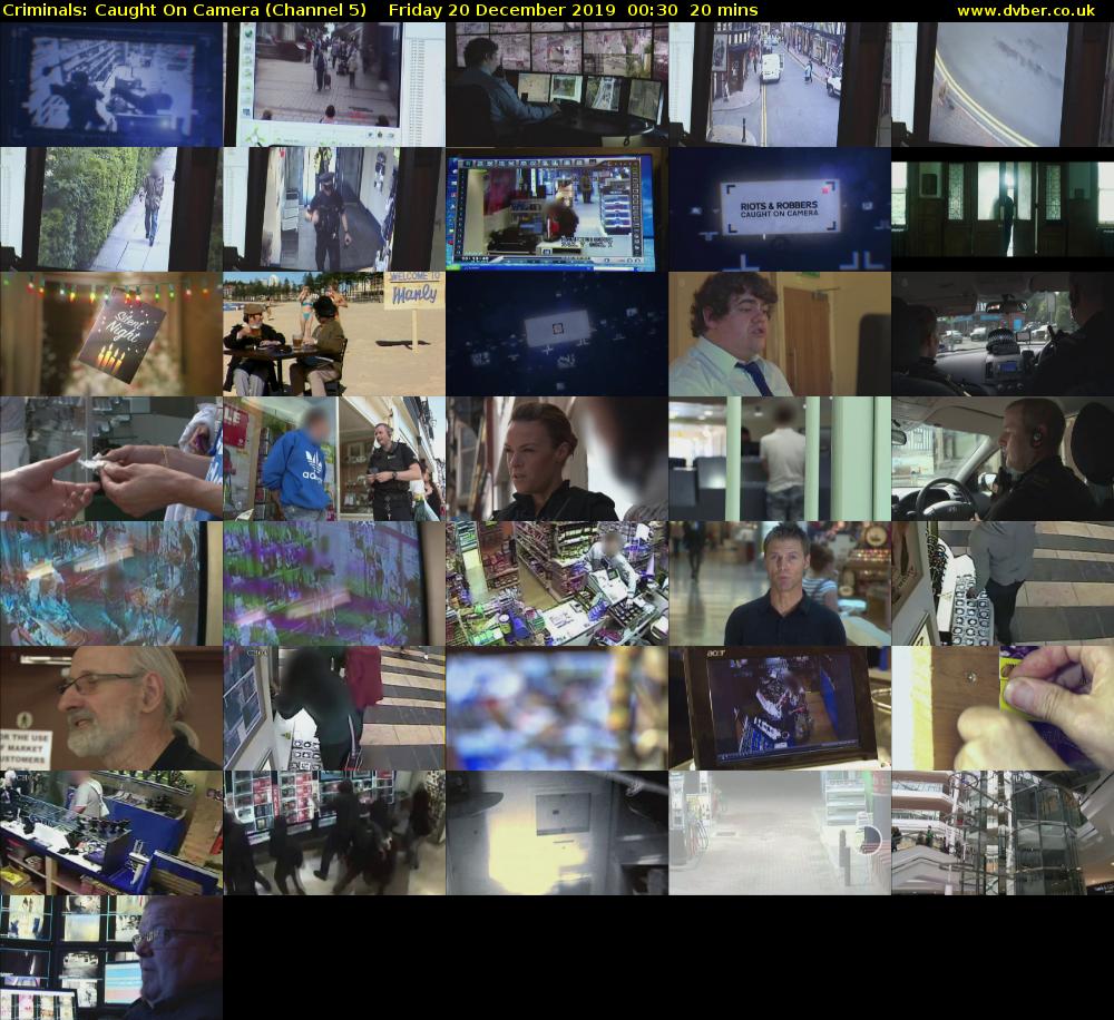Criminals: Caught On Camera (Channel 5) Friday 20 December 2019 00:30 - 00:50