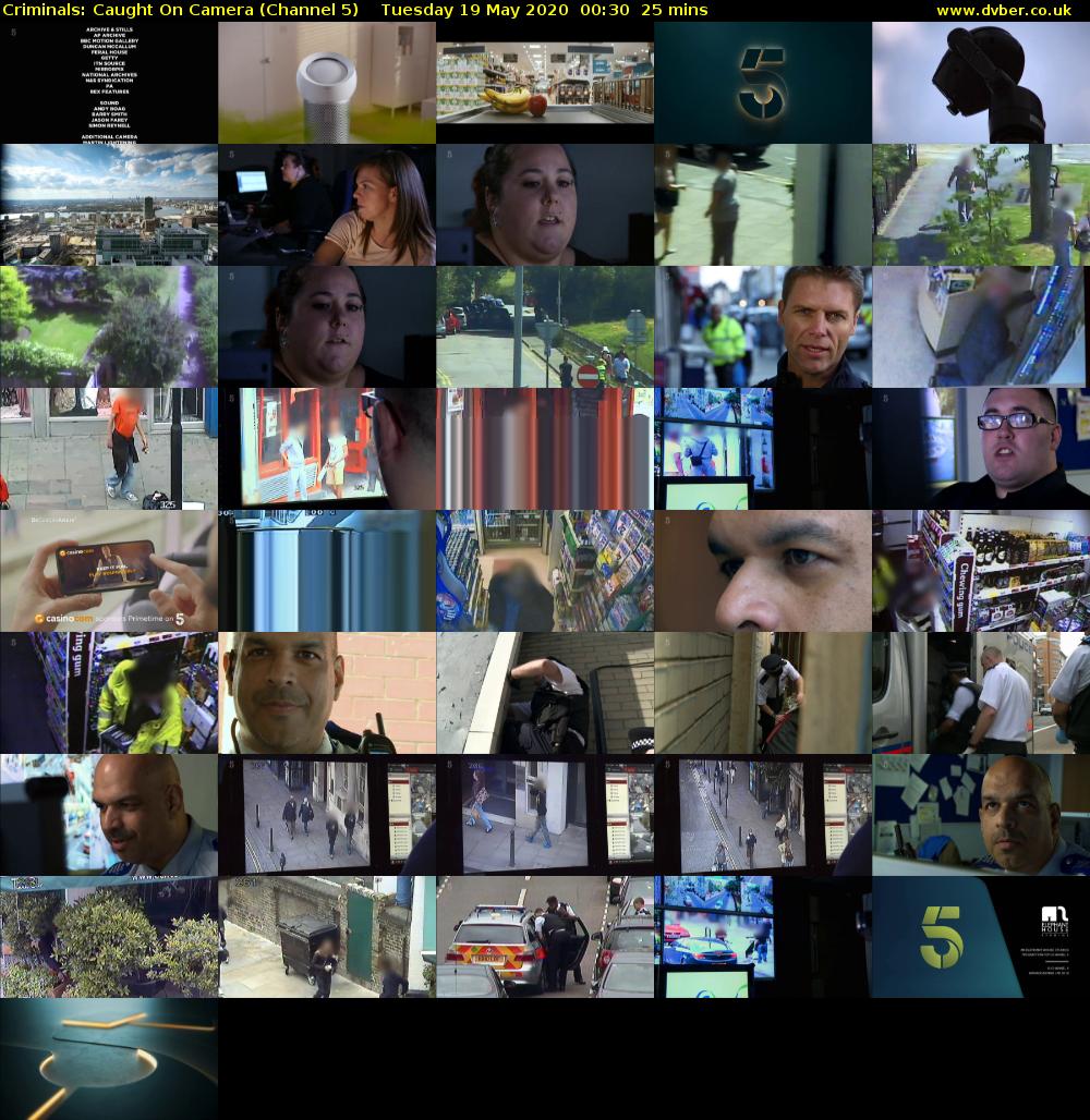 Criminals: Caught On Camera (Channel 5) Tuesday 19 May 2020 00:30 - 00:55