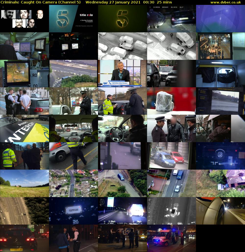 Criminals: Caught On Camera (Channel 5) Wednesday 27 January 2021 00:30 - 00:55