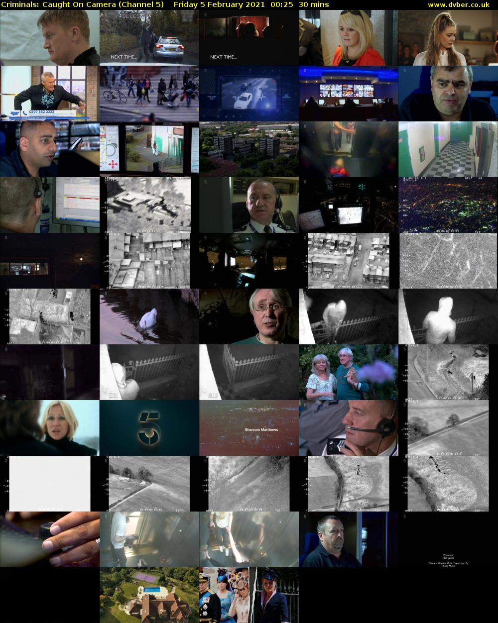 Criminals: Caught On Camera (Channel 5) Friday 5 February 2021 00:25 - 00:55
