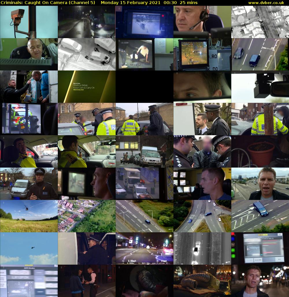 Criminals: Caught On Camera (Channel 5) Monday 15 February 2021 00:30 - 00:55