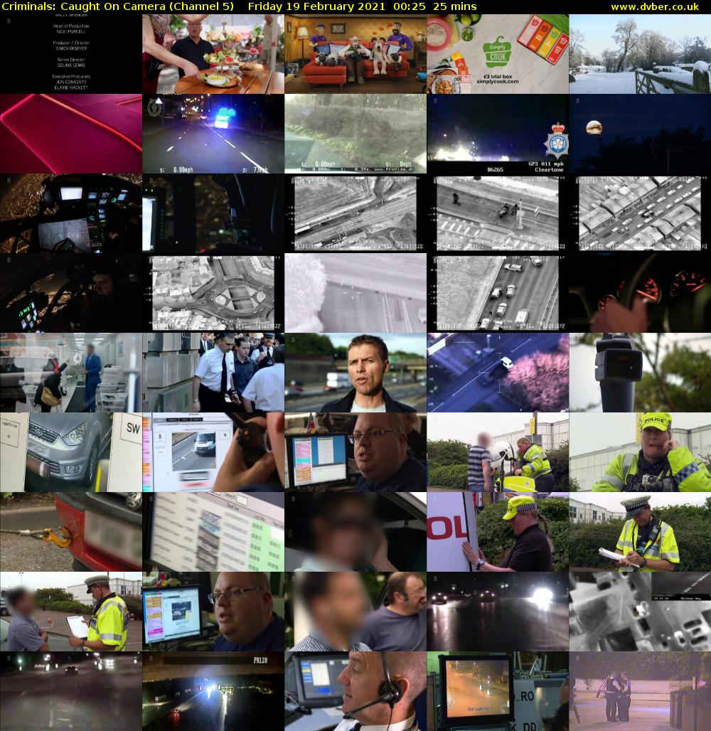 Criminals: Caught On Camera (Channel 5) Friday 19 February 2021 00:25 - 00:50