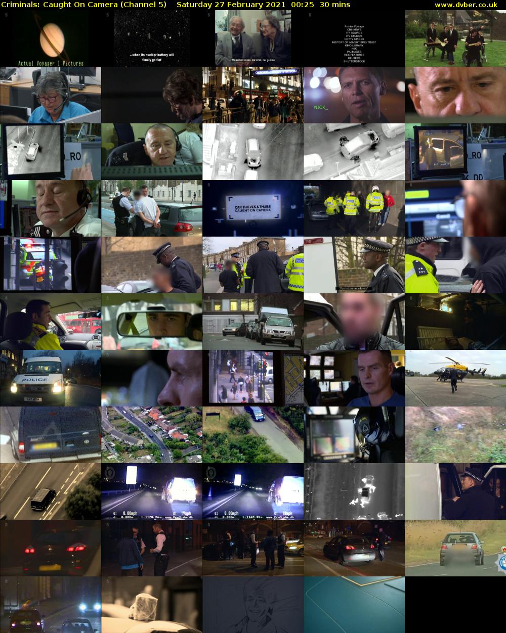 Criminals: Caught On Camera (Channel 5) Saturday 27 February 2021 00:25 - 00:55