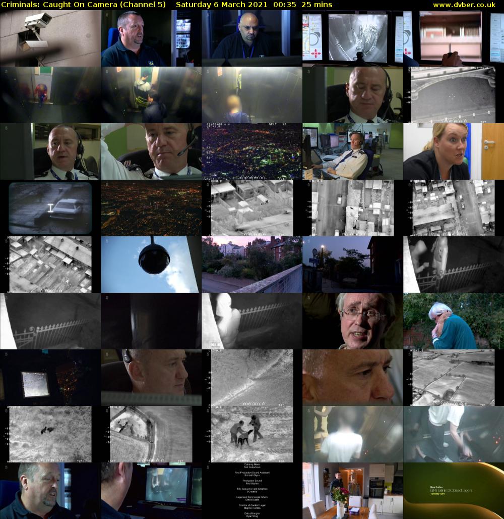 Criminals: Caught On Camera (Channel 5) Saturday 6 March 2021 00:35 - 01:00