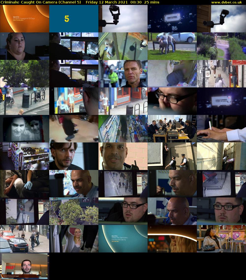 Criminals: Caught On Camera (Channel 5) Friday 12 March 2021 00:30 - 00:55