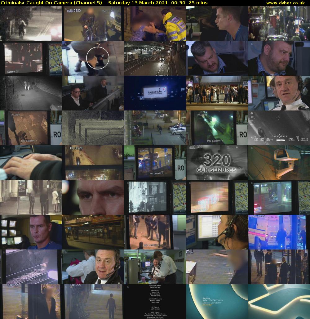 Criminals: Caught On Camera (Channel 5) Saturday 13 March 2021 00:30 - 00:55