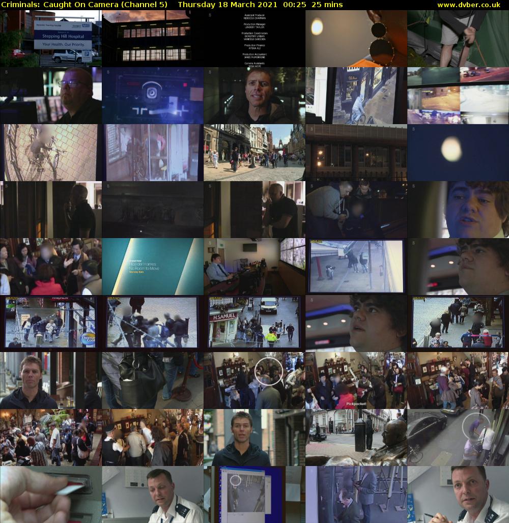 Criminals: Caught On Camera (Channel 5) Thursday 18 March 2021 00:25 - 00:50