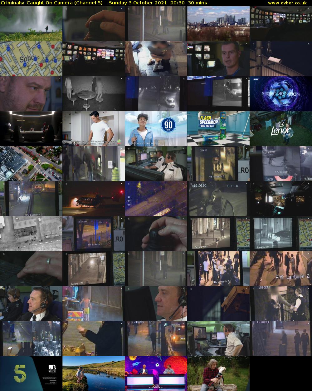 Criminals: Caught On Camera (Channel 5) Sunday 3 October 2021 00:30 - 01:00