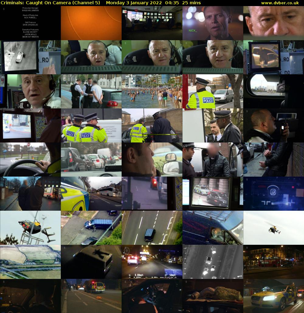Criminals: Caught On Camera (Channel 5) Monday 3 January 2022 04:35 - 05:00