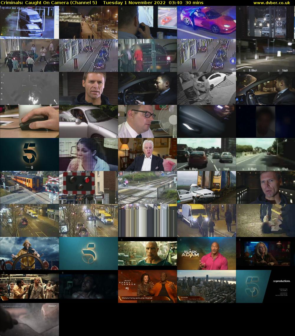 Criminals: Caught On Camera (Channel 5) Tuesday 1 November 2022 03:40 - 04:10