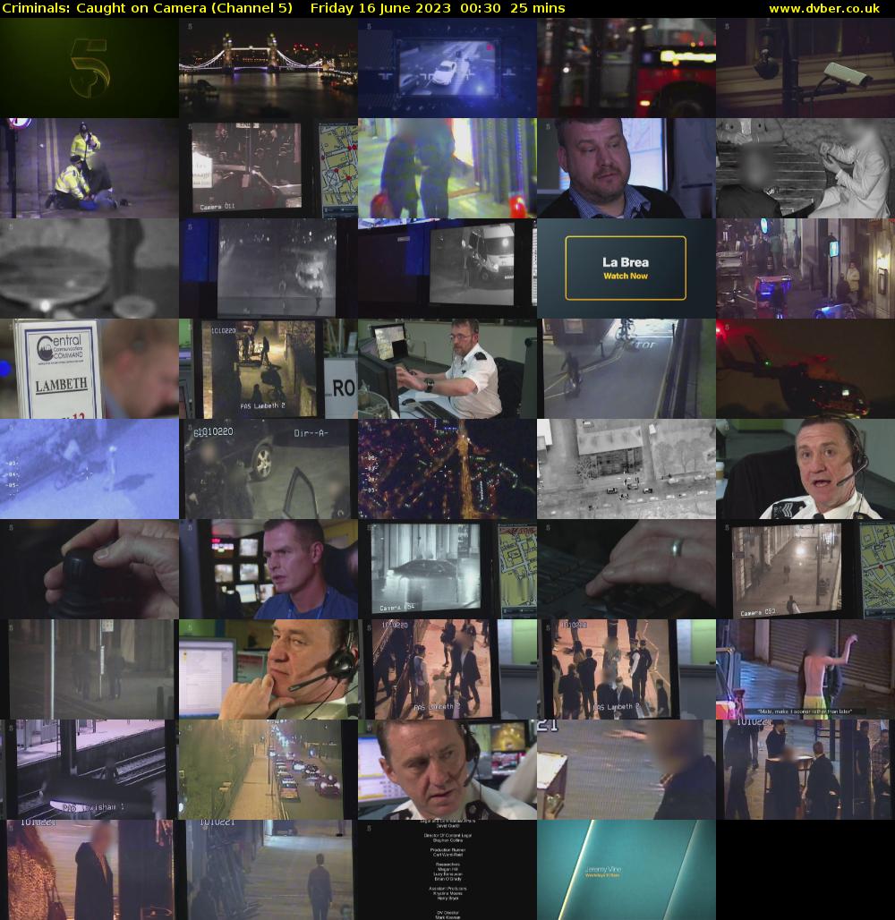 Criminals: Caught on Camera (Channel 5) Friday 16 June 2023 00:30 - 00:55