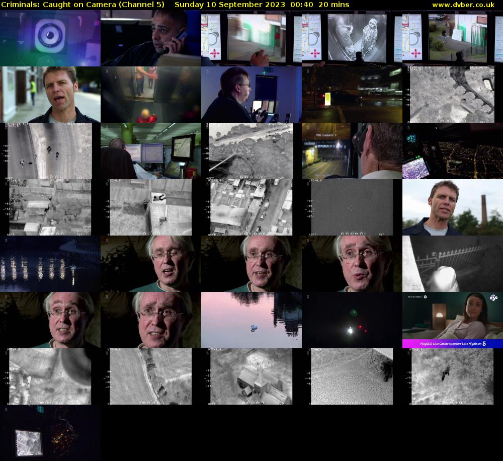 Criminals: Caught on Camera (Channel 5) Sunday 10 September 2023 00:40 - 01:00