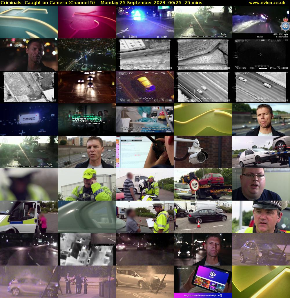 Criminals: Caught on Camera (Channel 5) Monday 25 September 2023 00:25 - 00:50