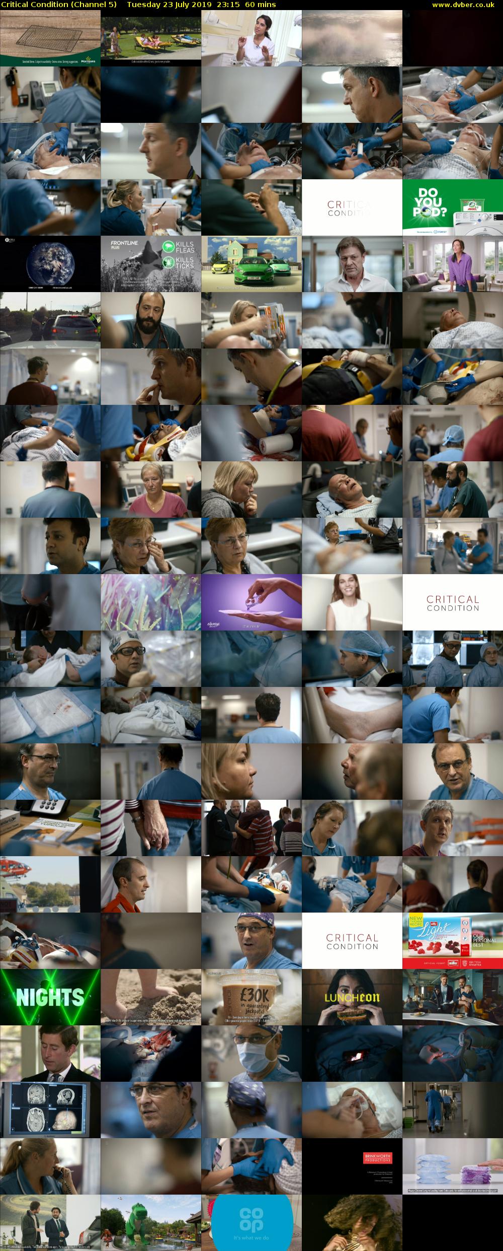 Critical Condition (Channel 5) Tuesday 23 July 2019 23:15 - 00:15