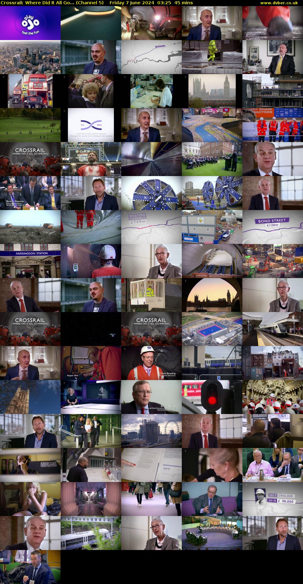 Crossrail: Where Did It All Go... (Channel 5) Friday 7 June 2024 03:25 - 04:10