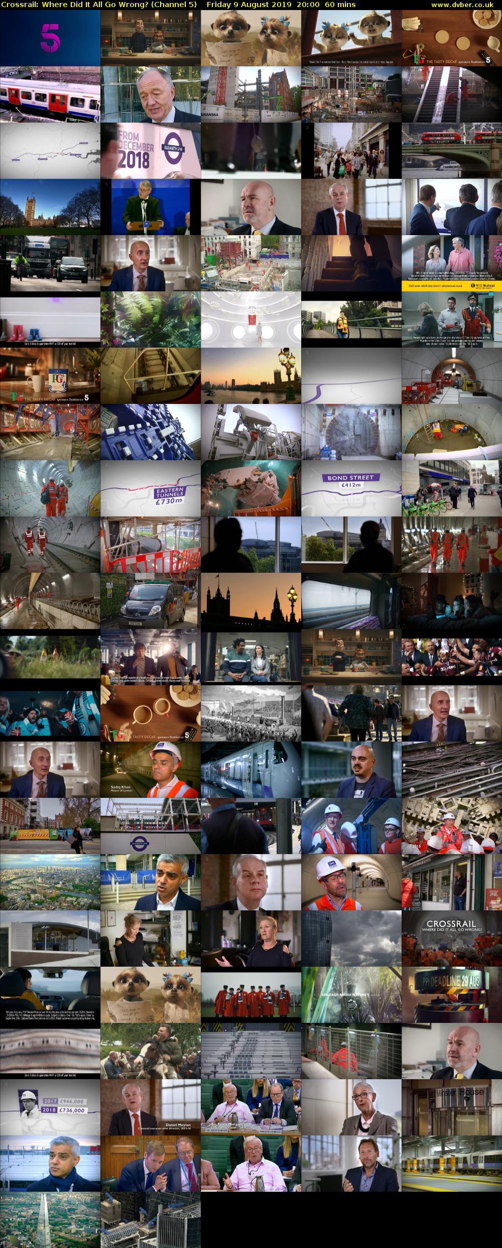 Crossrail: Where Did It All Go Wrong? (Channel 5) Friday 9 August 2019 20:00 - 21:00