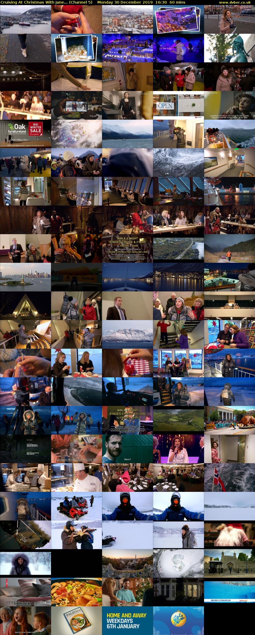 Cruising At Christmas With Jane... (Channel 5) Monday 30 December 2019 16:30 - 17:30