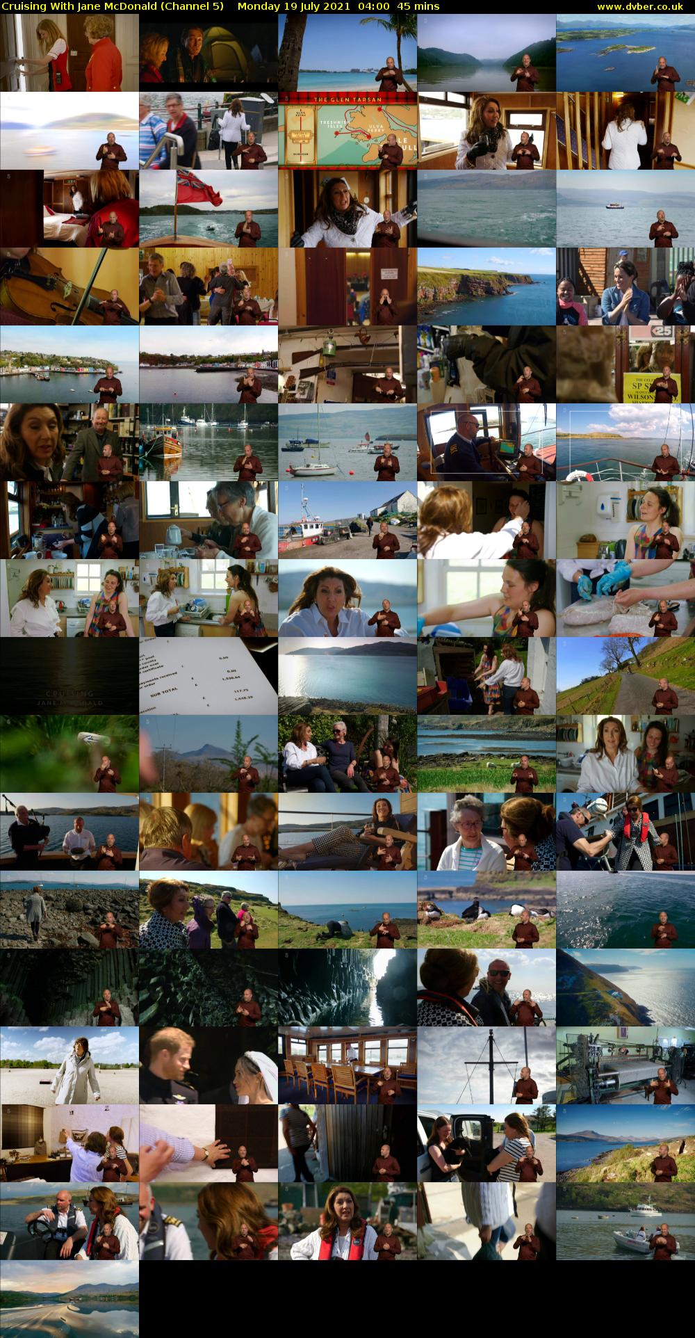 Cruising With Jane McDonald (Channel 5) Monday 19 July 2021 04:00 - 04:45