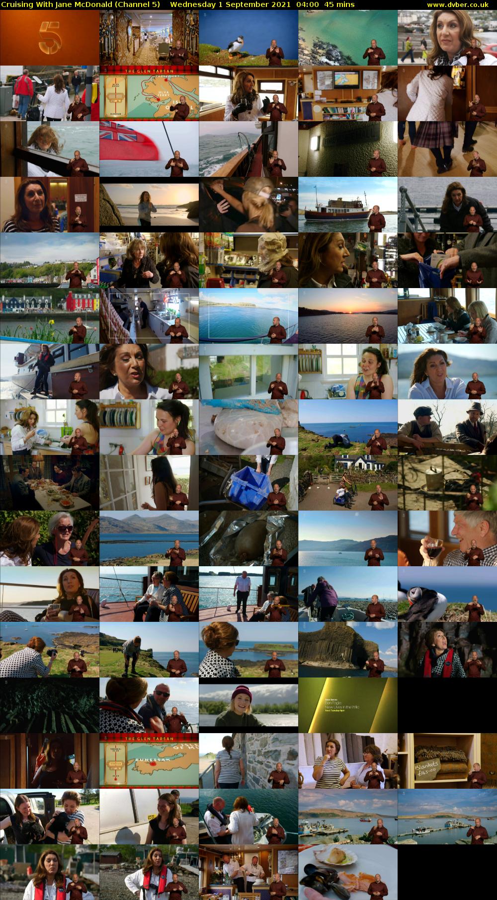 Cruising With Jane McDonald (Channel 5) Wednesday 1 September 2021 04:00 - 04:45