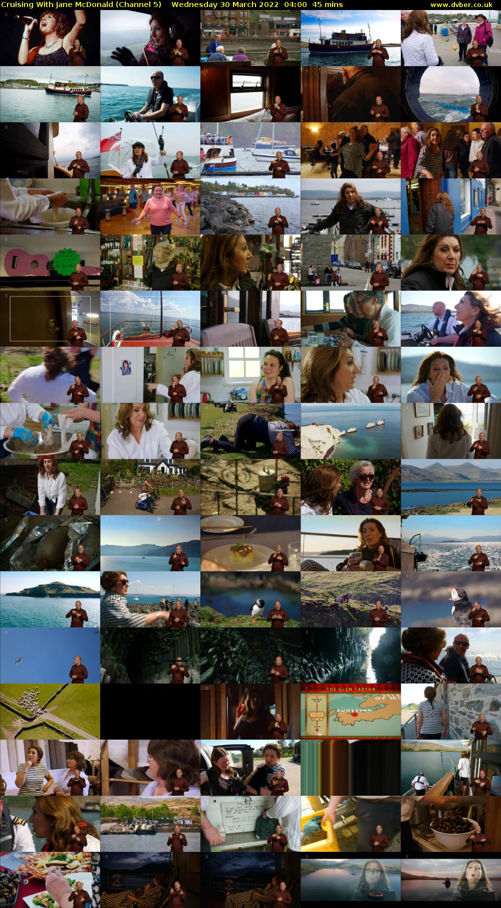 Cruising With Jane McDonald (Channel 5) Wednesday 30 March 2022 04:00 - 04:45
