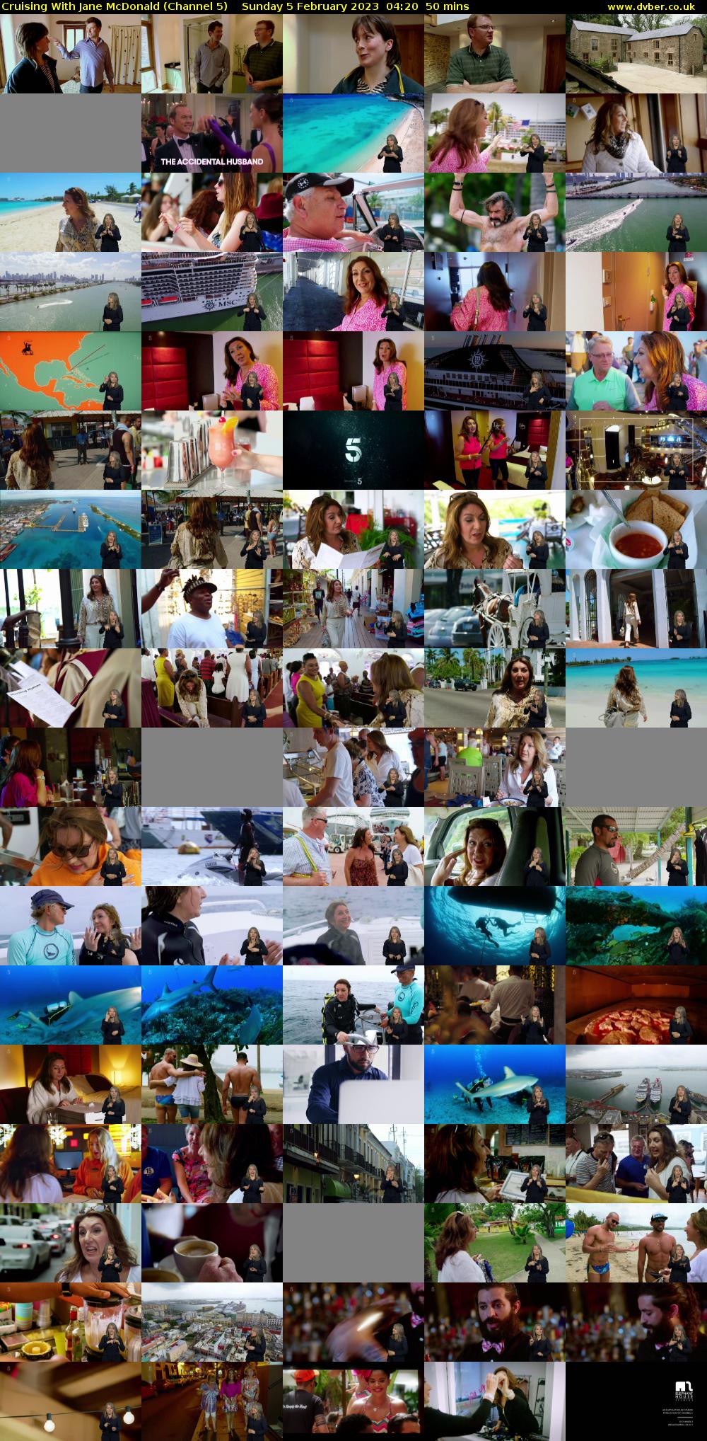 Cruising With Jane McDonald (Channel 5) Sunday 5 February 2023 04:20 - 05:10