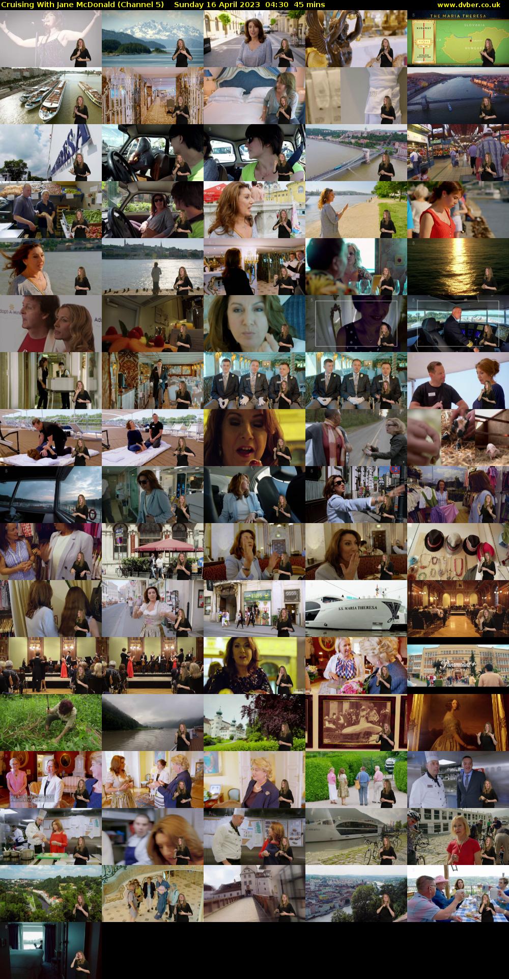 Cruising With Jane McDonald (Channel 5) Sunday 16 April 2023 04:30 - 05:15