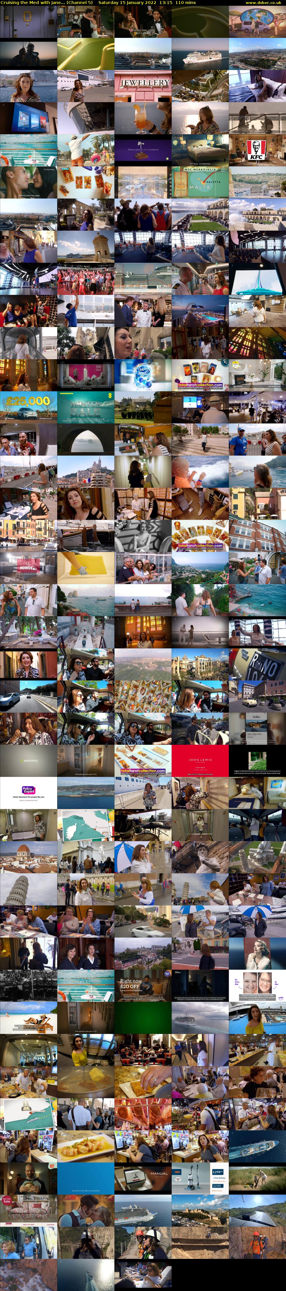 Cruising the Med with Jane... (Channel 5) Saturday 15 January 2022 13:15 - 15:05