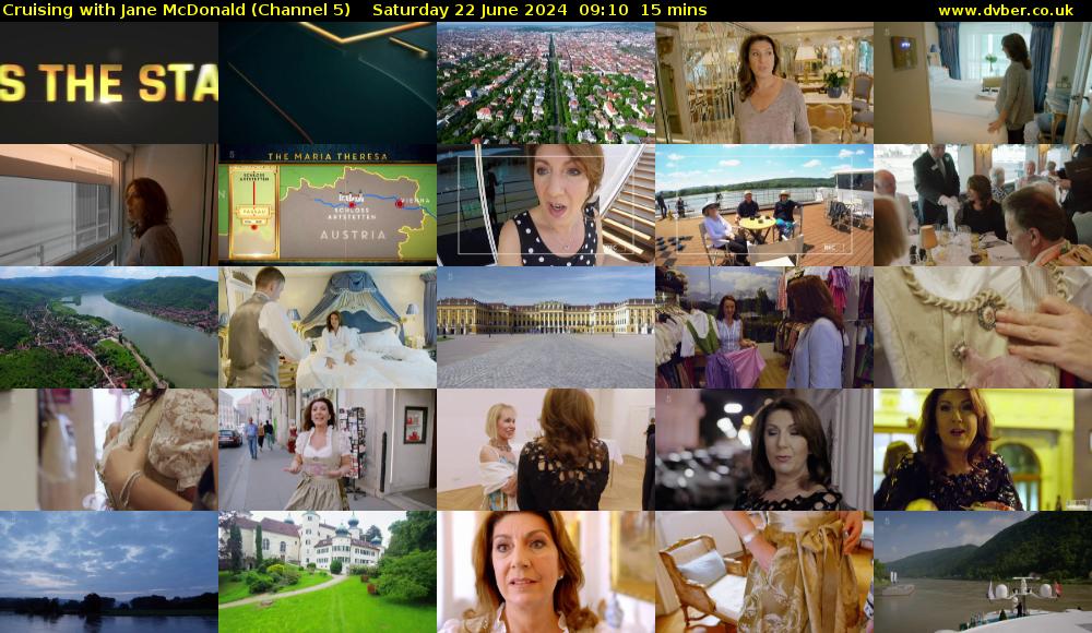 Cruising with Jane McDonald (Channel 5) Saturday 22 June 2024 09:10 - 09:25