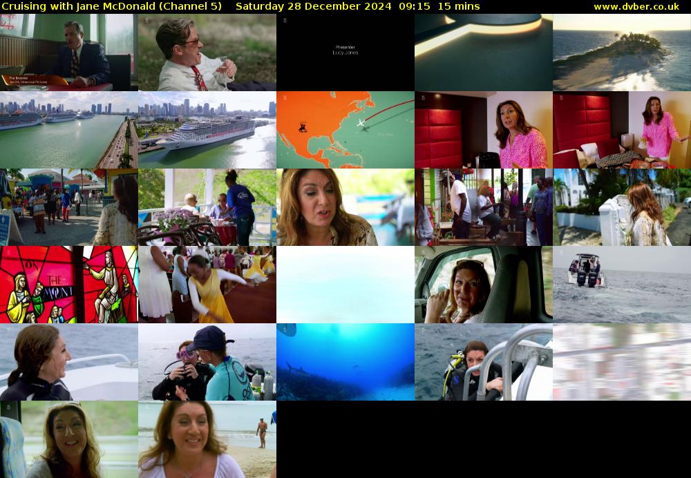 Cruising with Jane McDonald (Channel 5) Saturday 28 December 2024 09:15 - 09:30