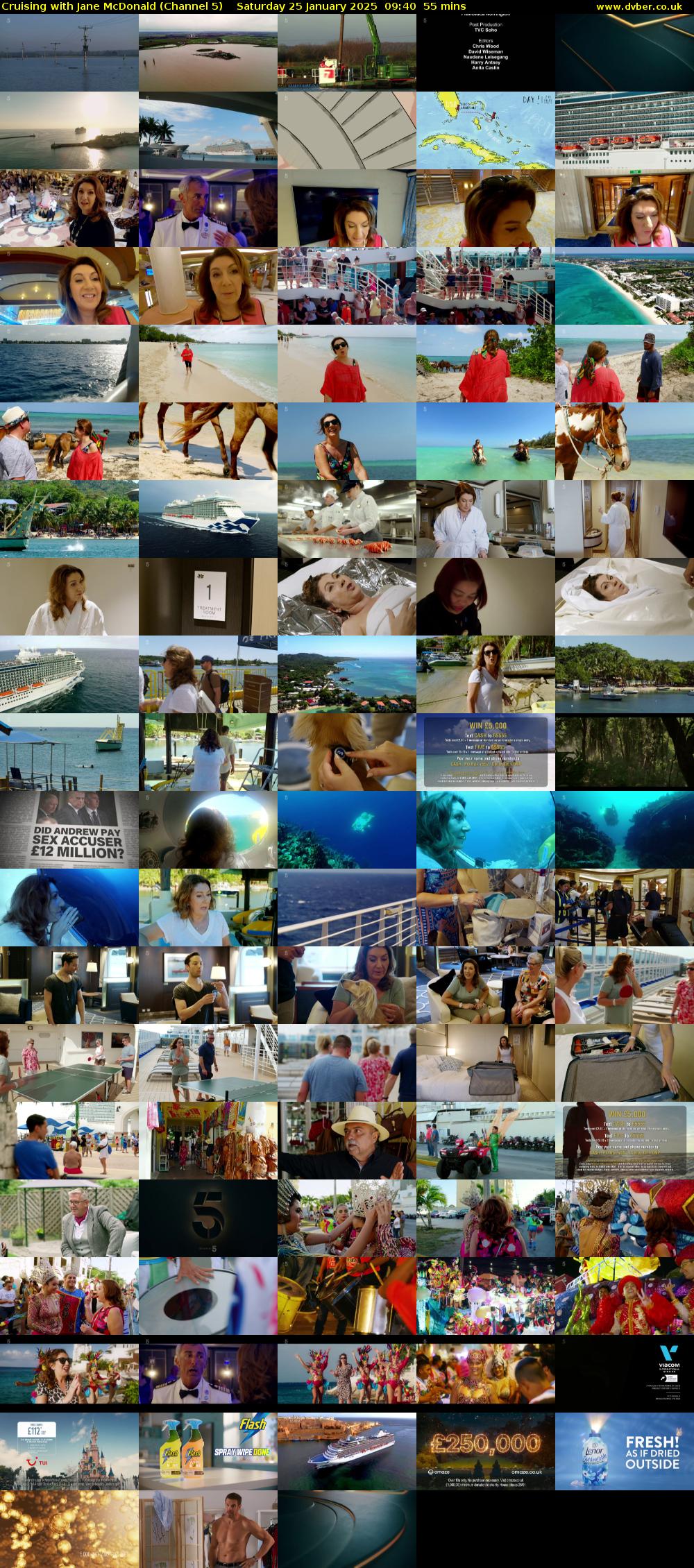 Cruising with Jane McDonald (Channel 5) Saturday 25 January 2025 09:40 - 10:35