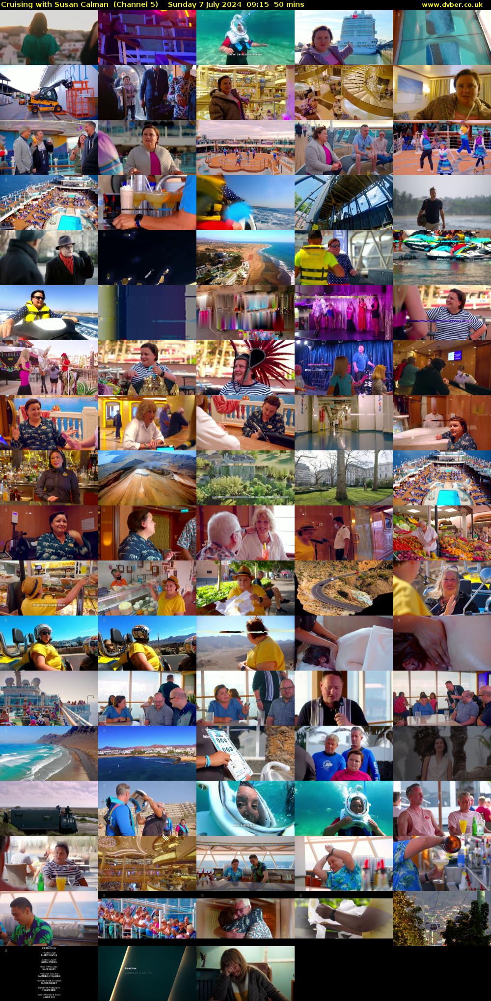 Cruising with Susan Calman  (Channel 5) Sunday 7 July 2024 09:15 - 10:05