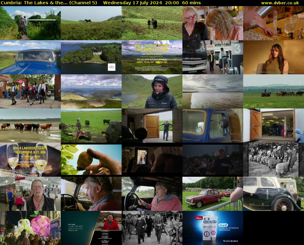 Cumbria: The Lakes & the... (Channel 5) Wednesday 17 July 2024 20:00 - 21:00
