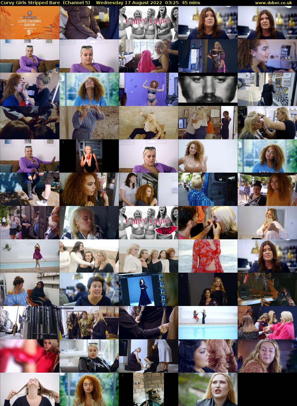 Curvy Girls Stripped Bare  (Channel 5) Wednesday 17 August 2022 03:25 - 04:10