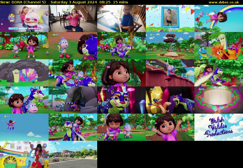 DORA (Channel 5) Saturday 3 August 2024 08:25 - 08:40