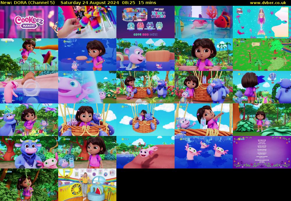 DORA (Channel 5) Saturday 24 August 2024 08:25 - 08:40