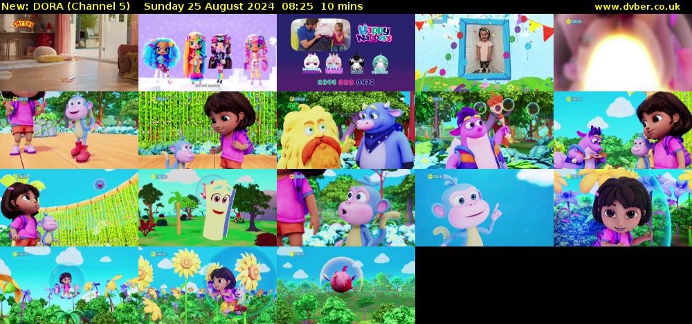 DORA (Channel 5) Sunday 25 August 2024 08:25 - 08:35