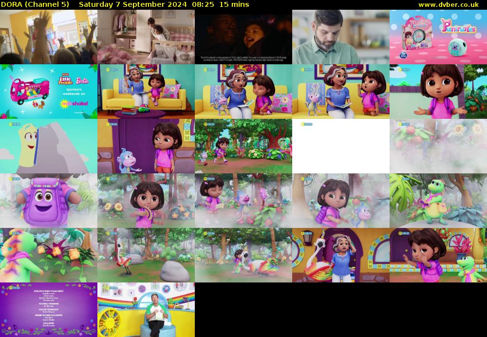 DORA (Channel 5) Saturday 7 September 2024 08:25 - 08:40