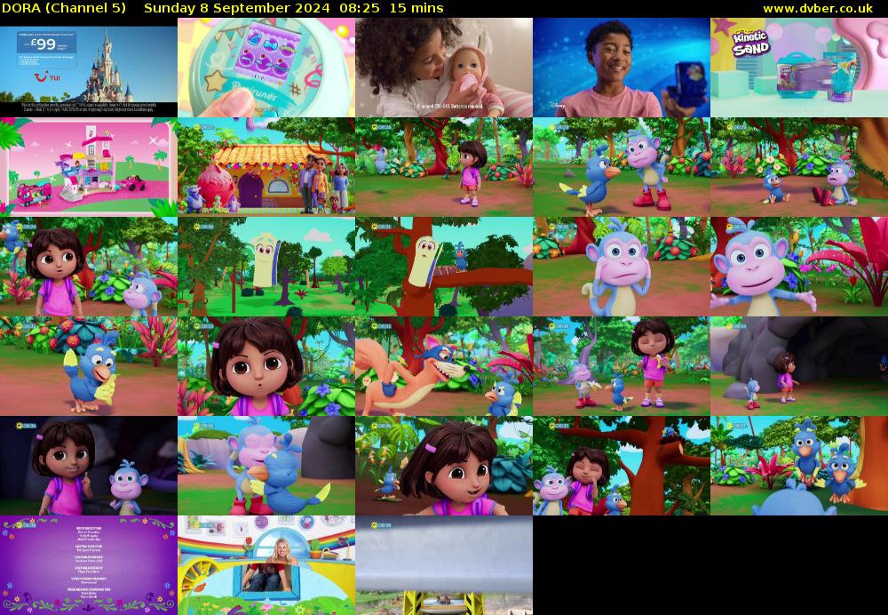 DORA (Channel 5) Sunday 8 September 2024 08:25 - 08:40