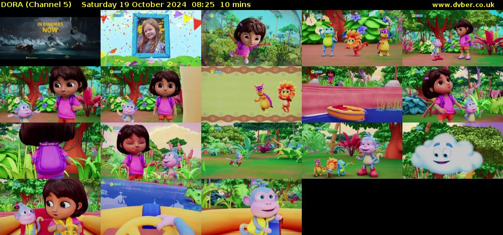 DORA (Channel 5) Saturday 19 October 2024 08:25 - 08:35