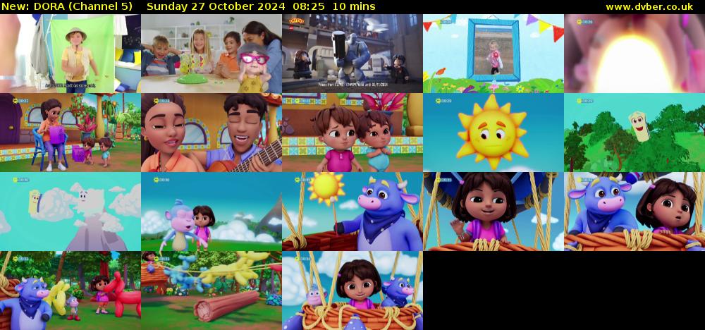 DORA (Channel 5) Sunday 27 October 2024 08:25 - 08:35