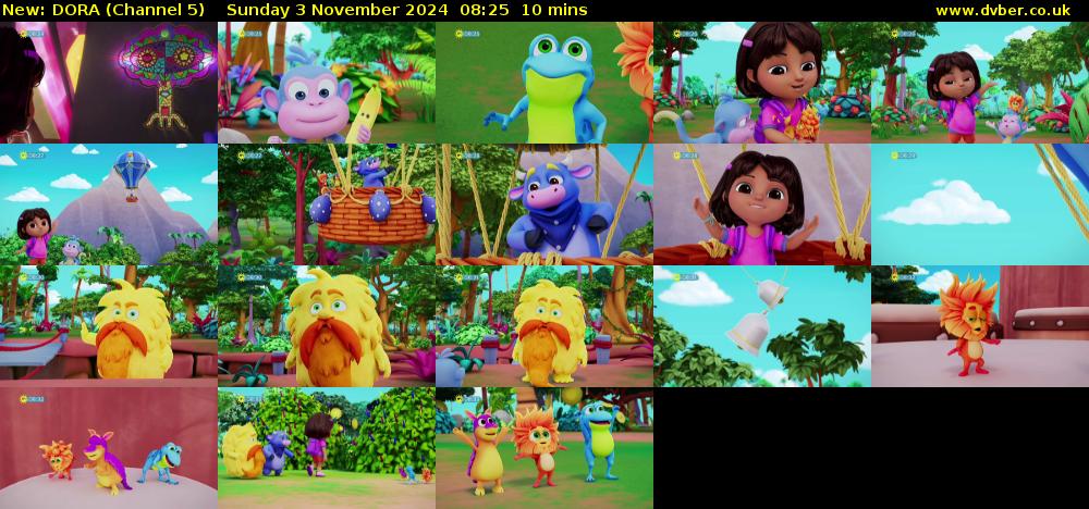 DORA (Channel 5) Sunday 3 November 2024 08:25 - 08:35